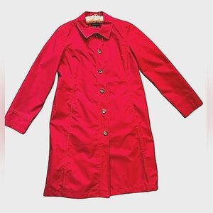 Lands End Trench Coat/Raincoat Red Size M